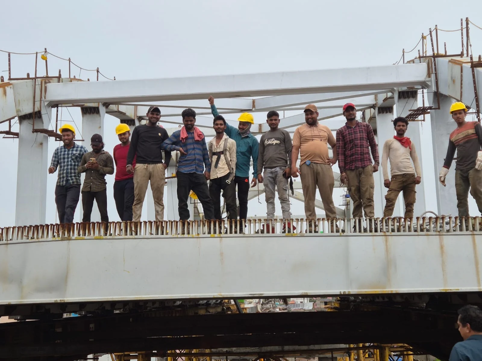Naalsons team on fabricated bridge structure